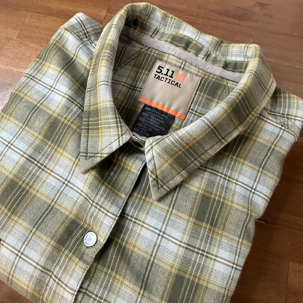 5.11 Tactical Womens XL Plaid Long Sleeve Button Down‎ Shirt Outdoor Workwear